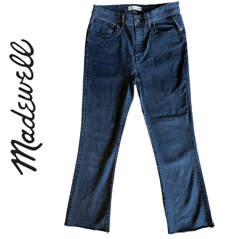 MADEWELL Cali Demi-Boot Black/ Gray Denim Jeans Cropped Ankle Size 29‎ Stretch